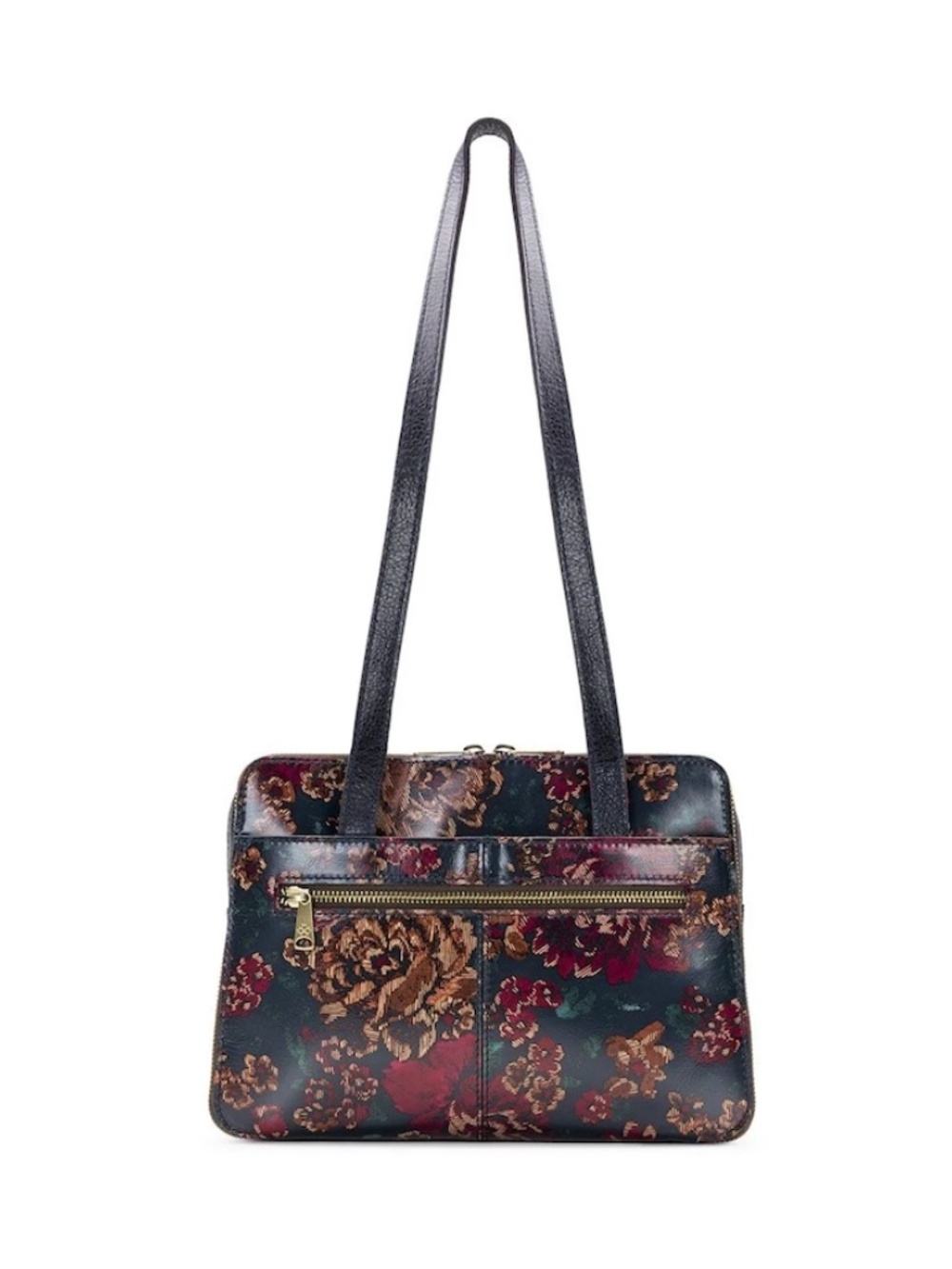 Patricia Nash Leather Dauphine Dual Compartment Shoulder Bag Fall Tapestry